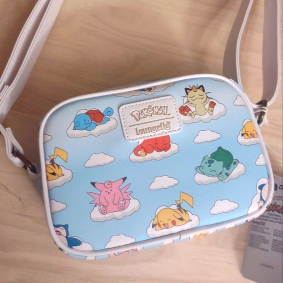 Loungefly Pokemon Sleeping Cloudy Print Crossbody Bag Purse Nintendo Kawaii - Picture 1 of 5